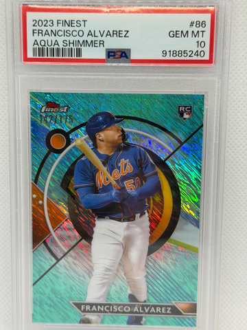 2023 Topps Finest Francisco Alvarez Aqua Shimmer PSA 10 /175