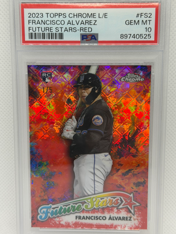 2023 Topps Chrome Logofractor Francisco Alvarez Future Stars Red Lava PSA 10 1/5 1/1