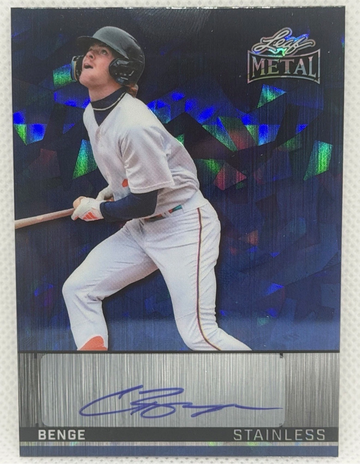 2025 Leaf Metal Stainless Carson Benge Auto 1/1 One of One Mets Prospect SSP