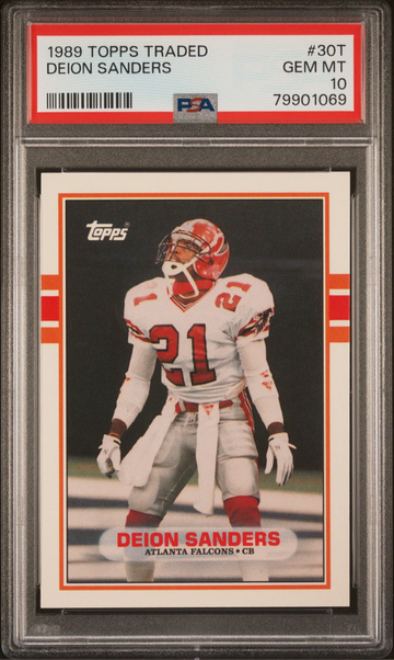 1989 Topps Traded Deion Sanders RC PSA 10