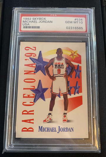 1991 SKYBOX #534 MICHAEL JORDAN USA HOF DREAM TEAM PSA 10 GEM MT
