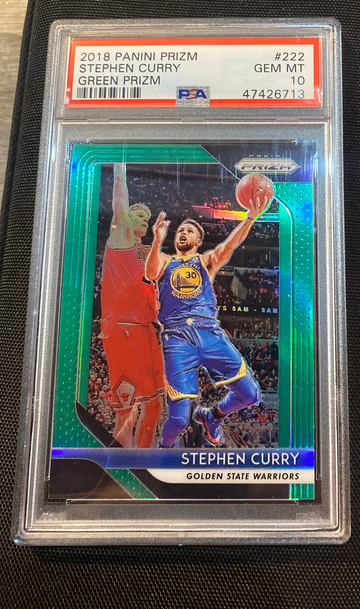 2018 Panini Prizm #222 Stephen Curry Green Prizm PSA 10 GEM MINT Warriors!!