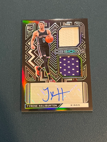 2020-21 Obsidian TYRESE HALIBURTON RC RPA Rookie Jersey Ink Patch Auto 25/49