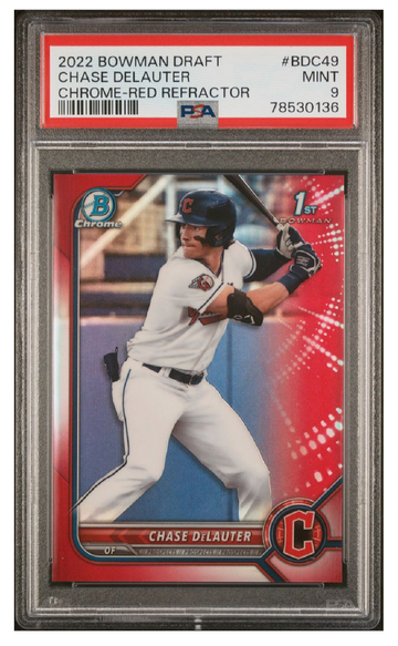 2022 Bowman Chrome Chase DeLauter Red /5 PSA 9