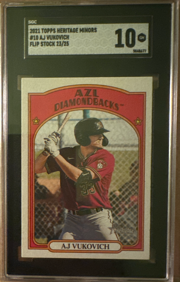 2021 Topps Heritage Minors #10 AJ Vukovich Flip Stock 23/25