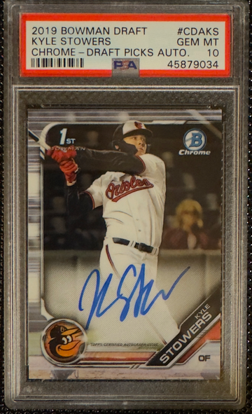 2019 Bowman Chrome Draft Kyle Stowers Auto PSA 10