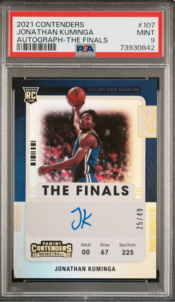 Jonathan Kuminga Contenders Rookie Auto The Finals /49 PSA 9