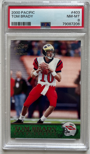 2000 Pacific Tom Brady PSA 8 GOAT Rookie Card