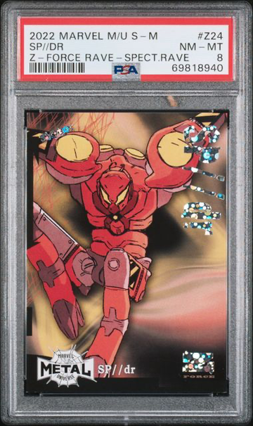 2022 Marvel Metal Spiderman SP DR Spectacular Rave PSA 8 Z24
