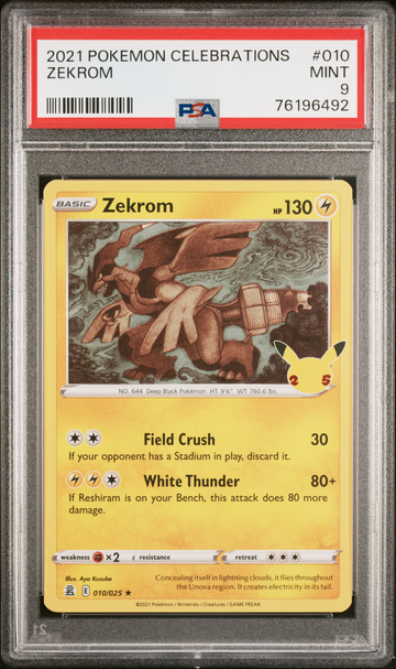 2021 Pokemon Celebrations Zekrom #010 PSA 9 HOLO