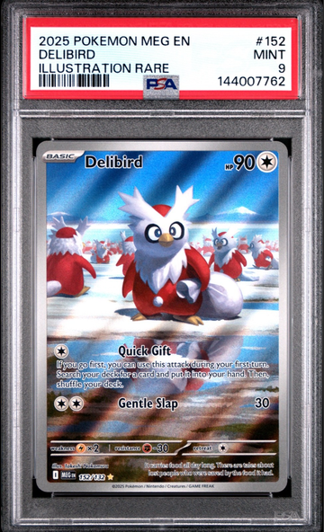 2025 Pokemon Mega Evolution DELIBIRD Illustration Rare #152 PSA 9
