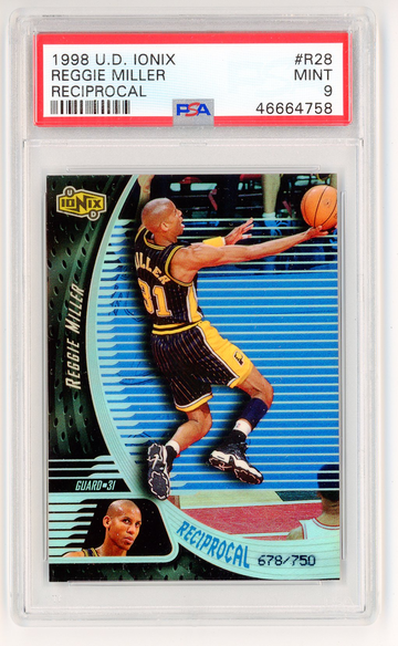1998 Upper Deck Ionix Reggie Miller Reciprocal /750 PSA 9