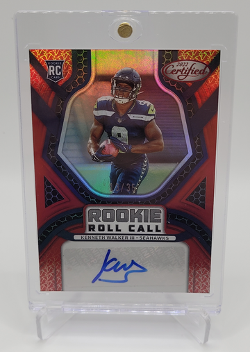 2022 Panini Certified Red Rookie Roll Call Kenneth Walker Auto #RCS-KW /35