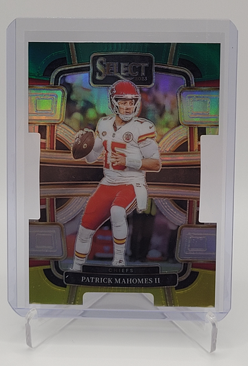 2023 Panini Select Green/Yellow Prizm Die-Cut Concourse Patrick Mahomes #49