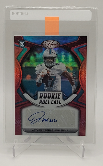 2021 Panini Certified Rookie Roll Call Jaylen Waddle Auto #RCS-JW /30