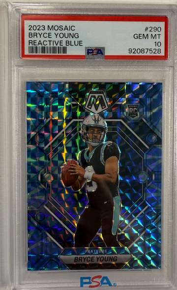 2023 Panini Mosaic Rookie Bryce Young Reactive Blue PSA 10 #290 RC