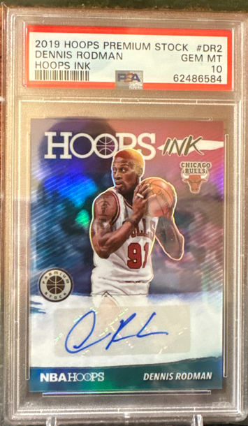 2019-20 HOOPS PREMIUM STOCK HOOPS INK DENNIS RODMAN AUTOGRAPH 