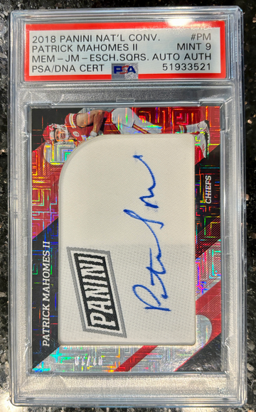 2018 Patrick Mahomes II National Convention Swatch Auto 1/10 PSA 9 (POP 1) 🔥