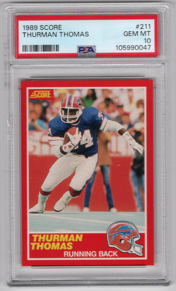 1989 Score Thurman Thomas RC PSA 10