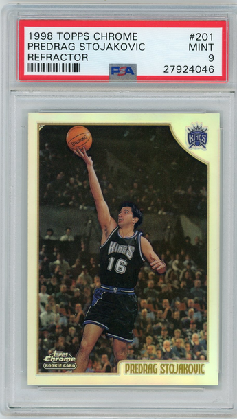 Peja Predrag Stojakovic 1998 Topps Chrome Refractor Rookie RC PSA 9