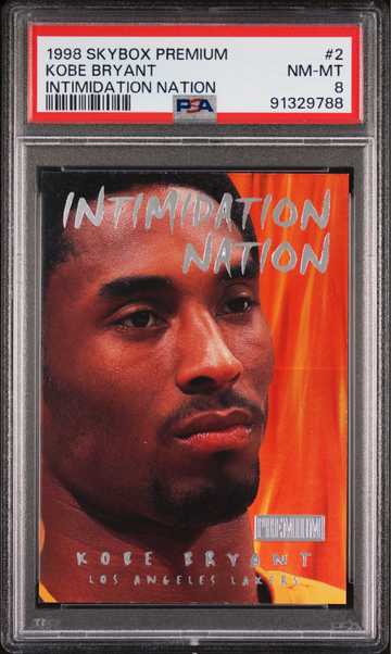 Kobe Bryant 1998 Skybox Premium Intimidation Nation PSA 8