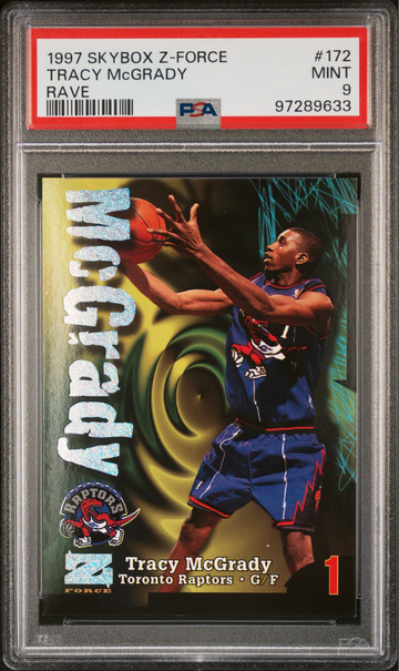 Tracy McGrady 1997 Skybox Z-Force Rave /399 Rookie RC PSA 9