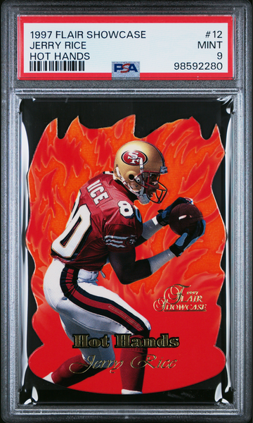 Jerry Rice 1997 Flair Showcase Hot Hands PSA 9