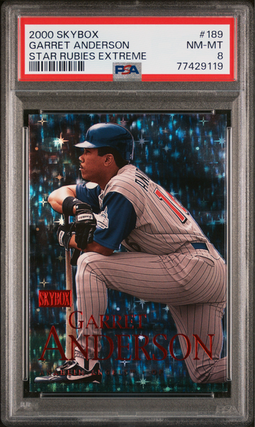 Garret Anderson 2000 Skybox Star Rubies Extreme /50 PSA 8