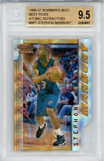 Stephon Marbury 1996 Bowman's Best Picks Atomic Refractor RC BGS 9.5
