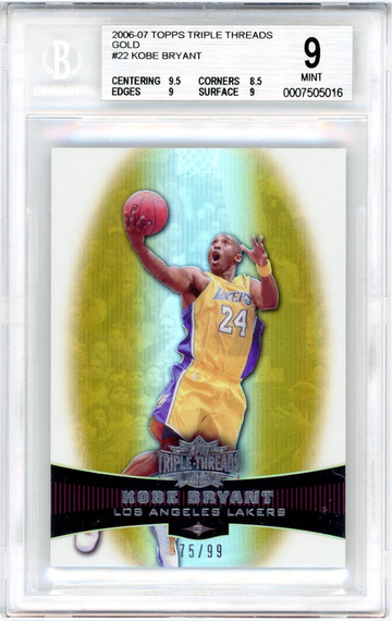 Kobe Bryant 2006 Topps Triple Threads Gold /99 BGS 9