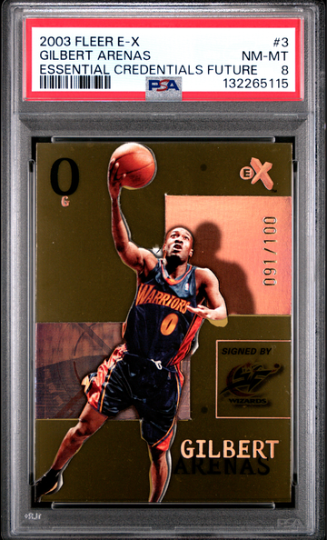 Giblert Arenas 2003 Fleer e-X Essential Credentials Future /100 PSA 8