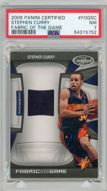 Stephen Curry 2009 Panini Certified Fabric of the Game PSA 7 /250 RC Rookie