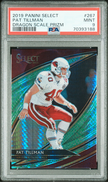 2019 Panini Select Football Pat Tillman Dragon Scale Prizm /88 Field Level PSA 9