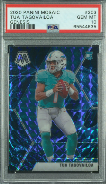 2020 PANINI MOSAIC TUA TAGOVAILOA #203 GENESIS ROOKIE SP ROOKIE RC PSA 10 GEM MINT