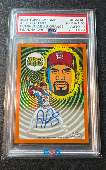 2023 TOPPS CHROME ALBERT PUJOLS ULTRAVIOLET ORANGE AUTO