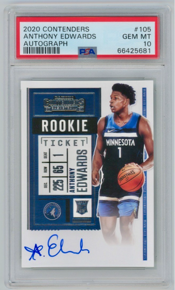 2020-21 Panini Contenders Anthony Edwards RC Auto PSA 10