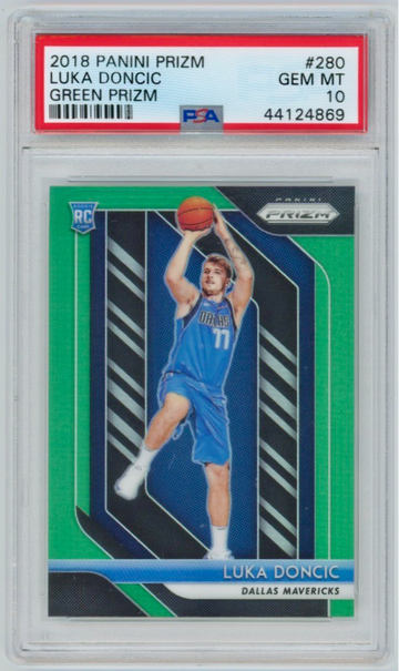 2018-19 Panini Prizm Luka Doncic RC Green Prizms PSA 10 