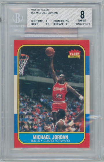 1986-87 Fleer 57 Rookie Michael Jordan RC BGS 8 