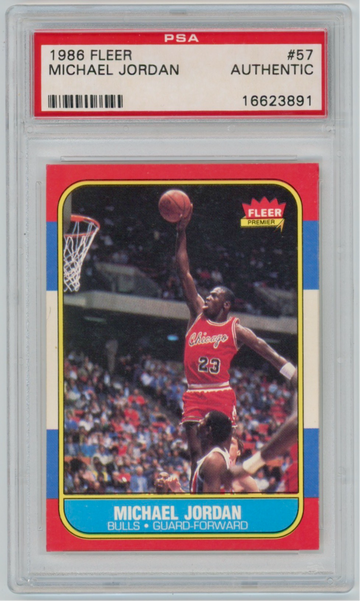 1986-87 Fleer #57 1986 RC Michael Jordan Rookie Card PSA Authentic 