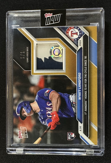 2024 Topps Now Wyatt Langford Hit For the Cycle 1/1 Relic Sealed