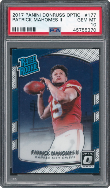 2017 Panini Donruss Optic PATRICK MAHOMES ROOKIE PSA 10