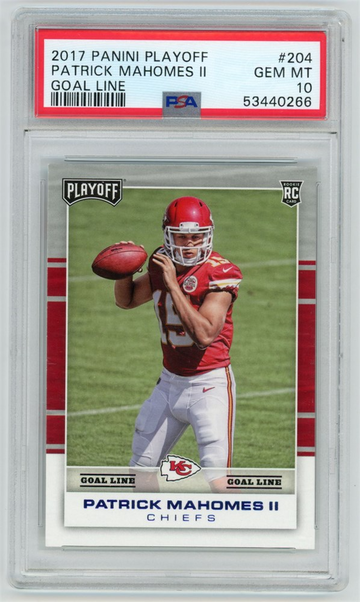 2017 Panini Playoff Patrick Mahomes Goal Line