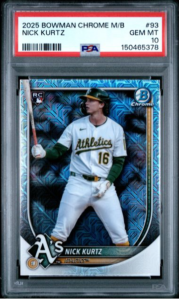NICK KURTZ 2025 Bowman Chrome Mega Box Mojo PSA 10 
