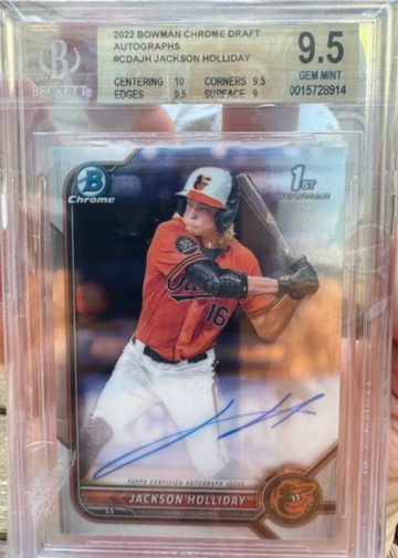 2022 Bowman Chrome Jackson Holliday auto BGS 9.5/10