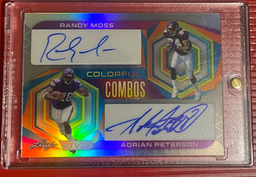 2023 Leaf Vivid Randy Moss/Adrian Peterson colorful combos dual auto /9