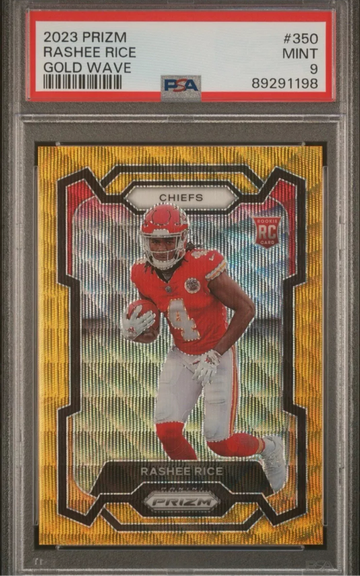 2023 Prizm Rashee Rice Gold wave prizm RC /10 PSA 9