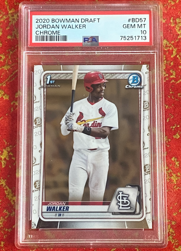 2020 1st Bowman Draft Chrome Jordan Walker #BD-57 PSA 10 St. Louis Cardinals