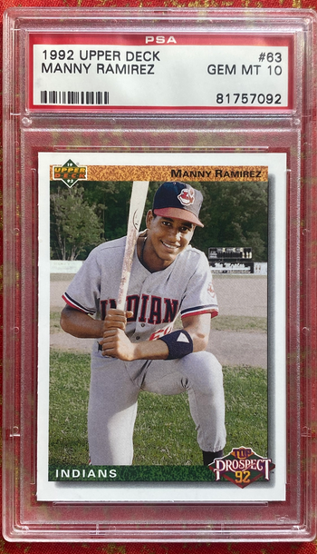 1992 Upper Deck Manny Ramirez Top Prospect #63 PSA 10 Rookie RC Indians Red Sox