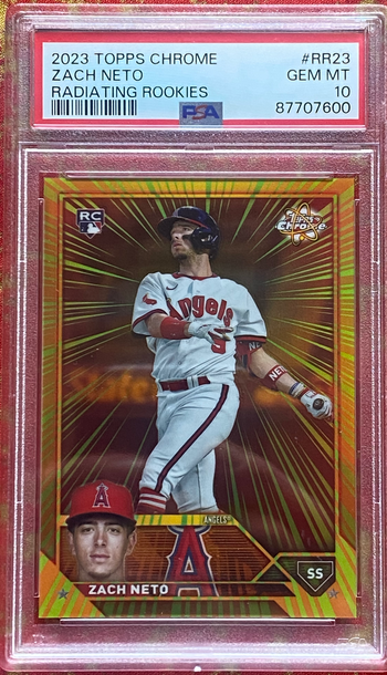 2023 Topps Chrome Zach Neto Radiating Rookies SP PSA 10 #RR23 Rookie RC Angels