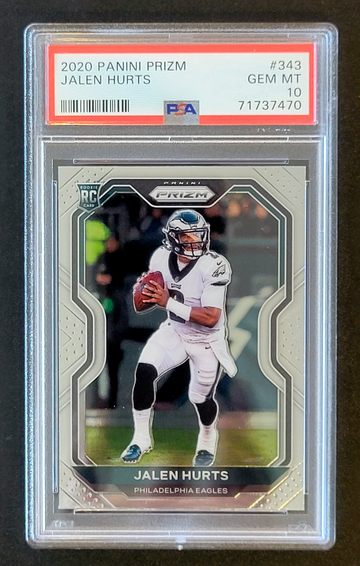 2020 Panini Prizm JALEN HURTS Rookie Base #343 RC Eagles PSA 10 GEM MINT